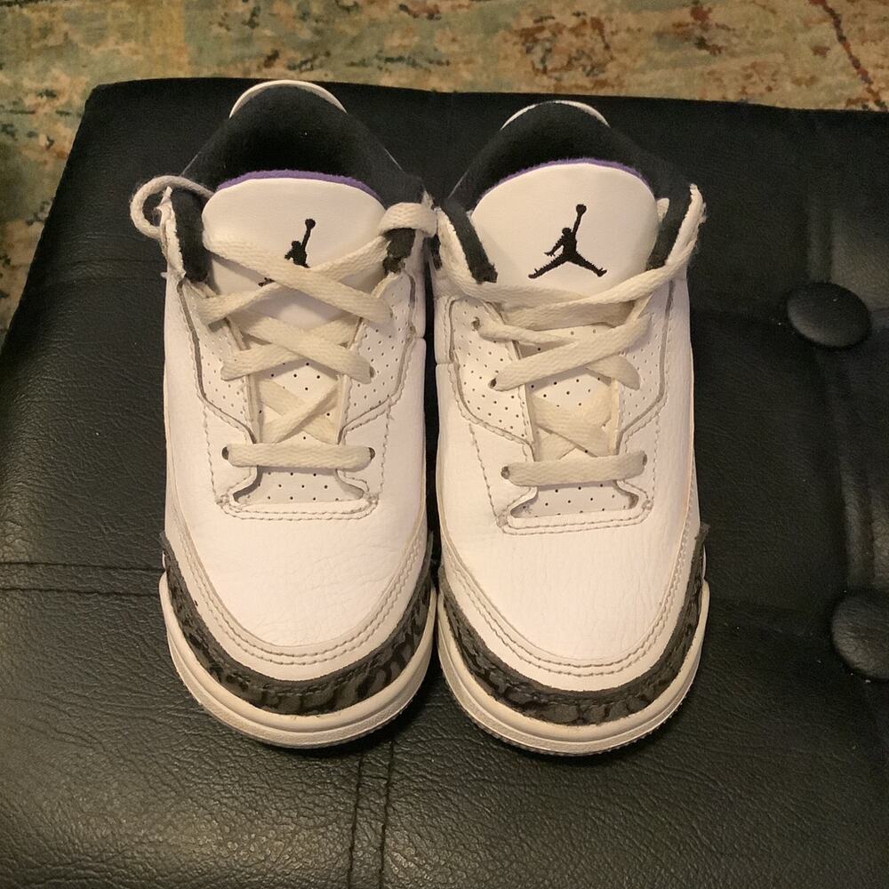 Nike Air Jordan 3 Retro Dark Iris Purple White DM0967-105 toddler 8c Used